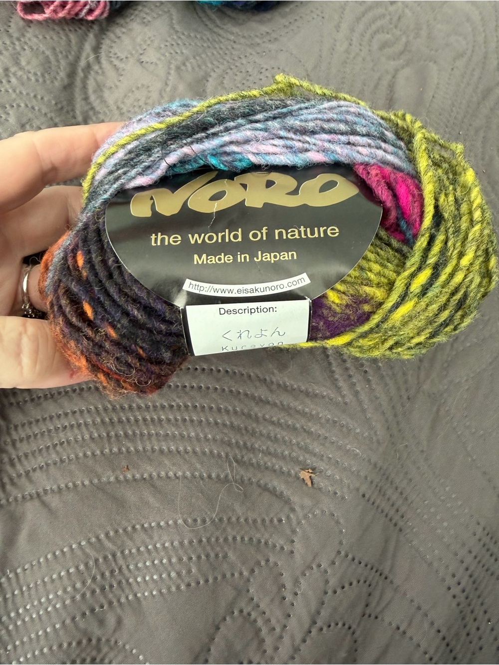 Noro Multicolor Wool Blend Skein in Green, Pink, Blue, Purple, Yellow, Gray
